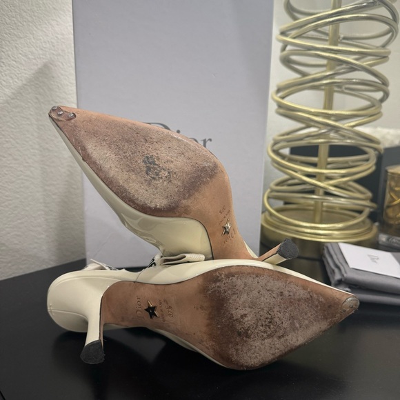 Christian Dior J'Adior Slingback Pump Patent Off White 37.5￼ - Picture 9 of 10